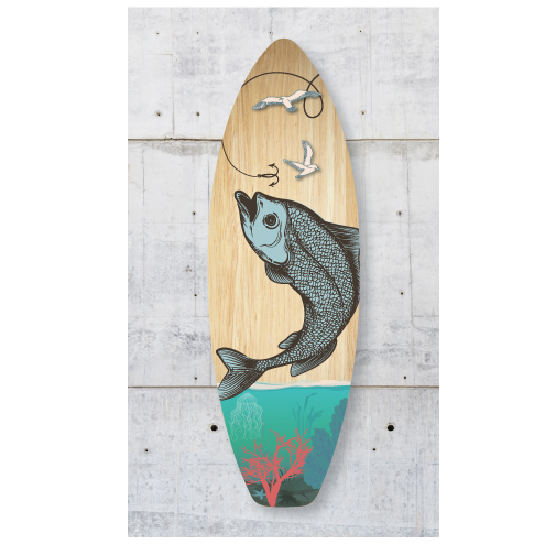 Wall Art  / Surfboard Art - Fishing (Wood)