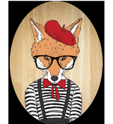 Fox-Female - Plywood Oval - Wall Art