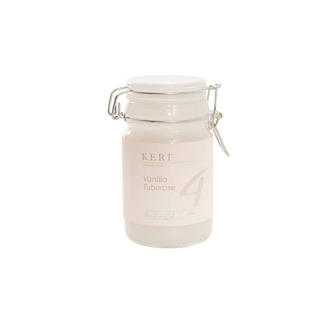 Scented Candle Honey Jar Vanilla Tuberose 6.5Dx12cmH 200g.