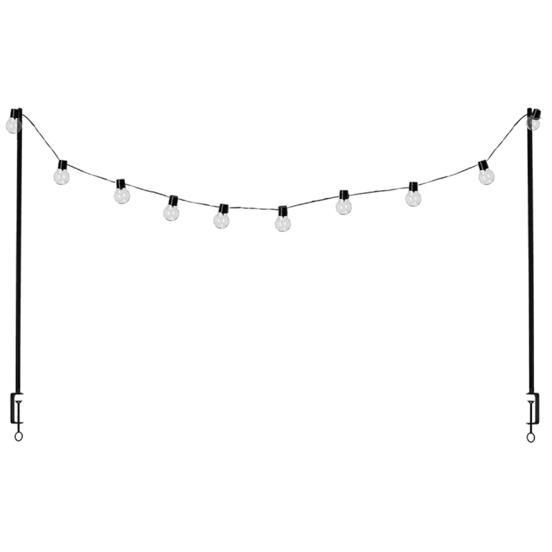 Table Clamp w/ Solar Lights - Black (220cm)