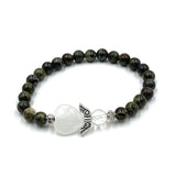 Bracelet - Dragon Blood Jasper Crystal Heart Guardian Angel