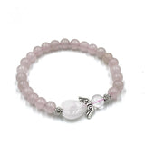 Bracelet - Rose Quartz Crystal Heart Guardian Angel