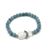 Bracelet - Aquamarine Crystal Heart Guardian Angel