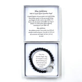 Bracelet - Blue Goldstone Crystal Heart Guardian Angel