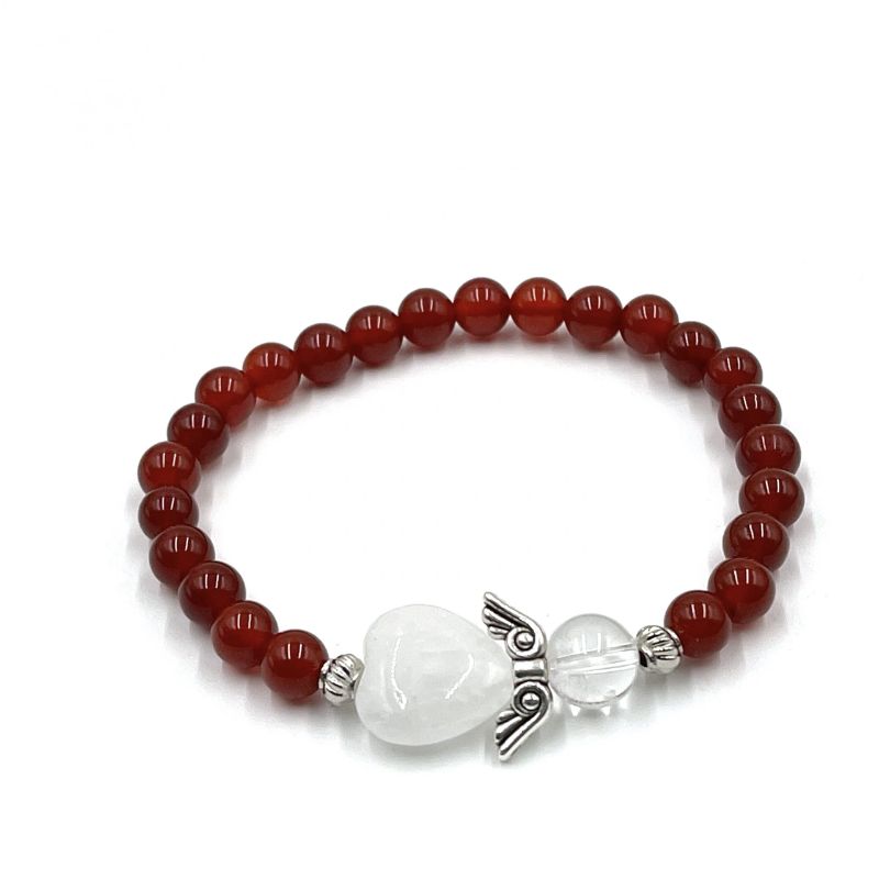 Bracelet - Carnelian Crystal Heart Guardian Angel