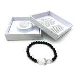 Bracelet - Onyx Crystal Heart Guardian Angel