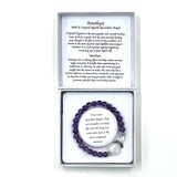 Bracelet - Amethyst Crystal Heart Guardian Angel