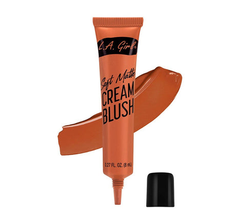 Soft Matte Cream Blush in Blissful by LA Girl, offering a creamy texture and soft matte finish for a radiant, flushed look.