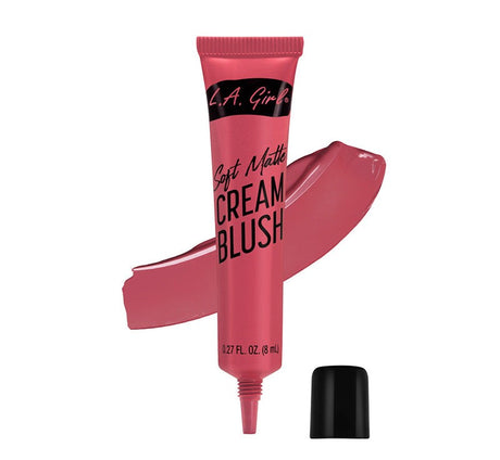 Soft Matte Cream Blush in Kiss Up by LA Girl: a creamy, buildable blush for a radiant flush on cheeks and lips.