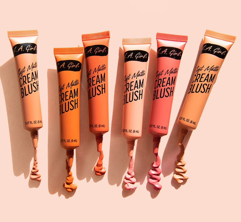 Soft Matte Cream Blush in Kiss Up by LA Girl: creamy texture, buildable color, and hydrates for a radiant finish.