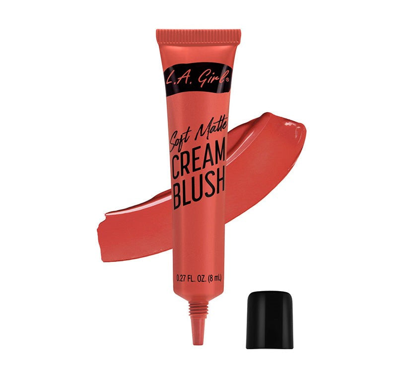 Soft Matte Cream Blush in Hot Shot by LA Girl, a vegan-friendly blush with a gel-like texture for vibrant color and hydration.