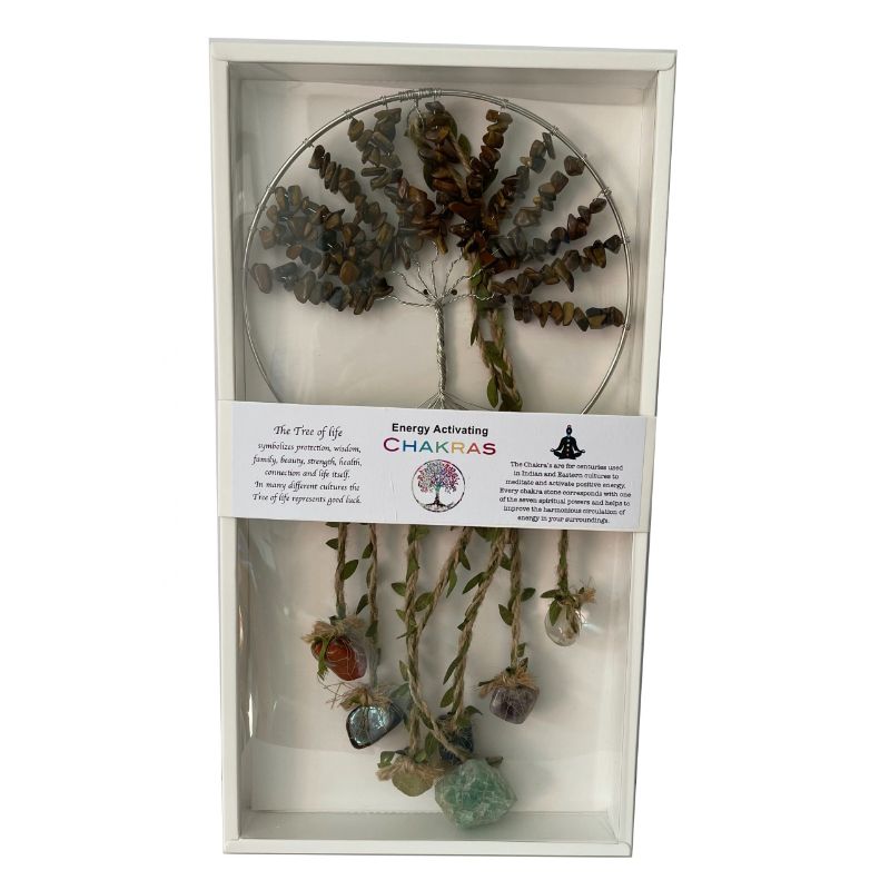 Dreamcatcher - Crystal Tree of Life 7 Chakras Tiger Eye