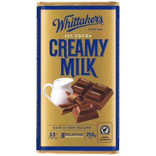 Whittaker's Block Creamy Milk Chocolate 250g - Carton of 12