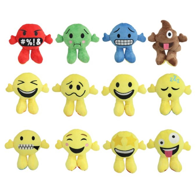 Soft Toy - Set of 12 Assorted Yellow Emojis