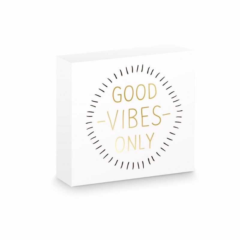Good Vibes Wooden Block Art