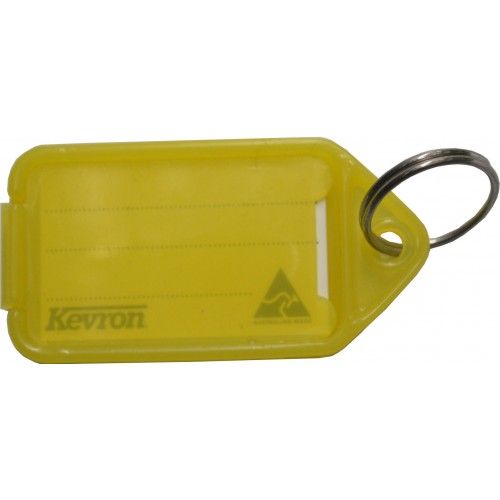 Giant Yellow Loose Key Tag for easy key organization, features customizable label and durable plastic design.