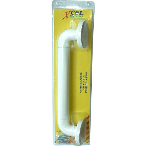 Grab Rail White Abs Plastic  300mm C.C.X35mm