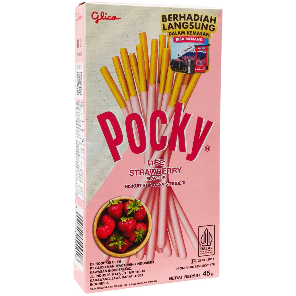 Pocky Strawberry 47g - Box of 10 Packs