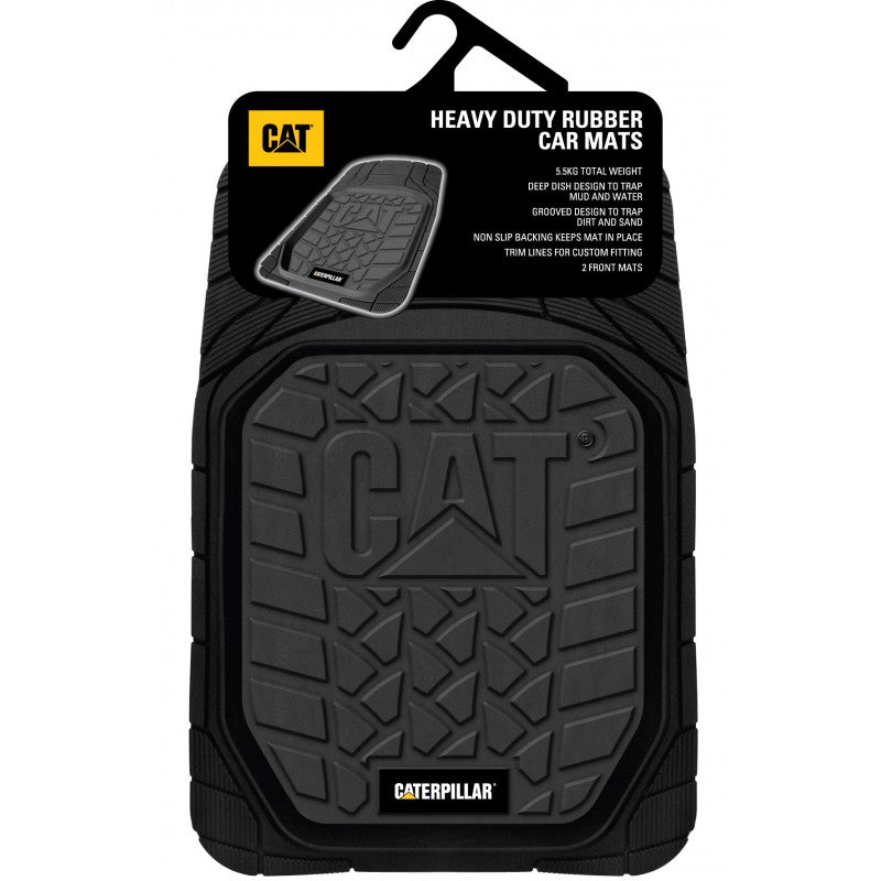 CAT RUBBER FRONT MATS BLACK SET OF 2