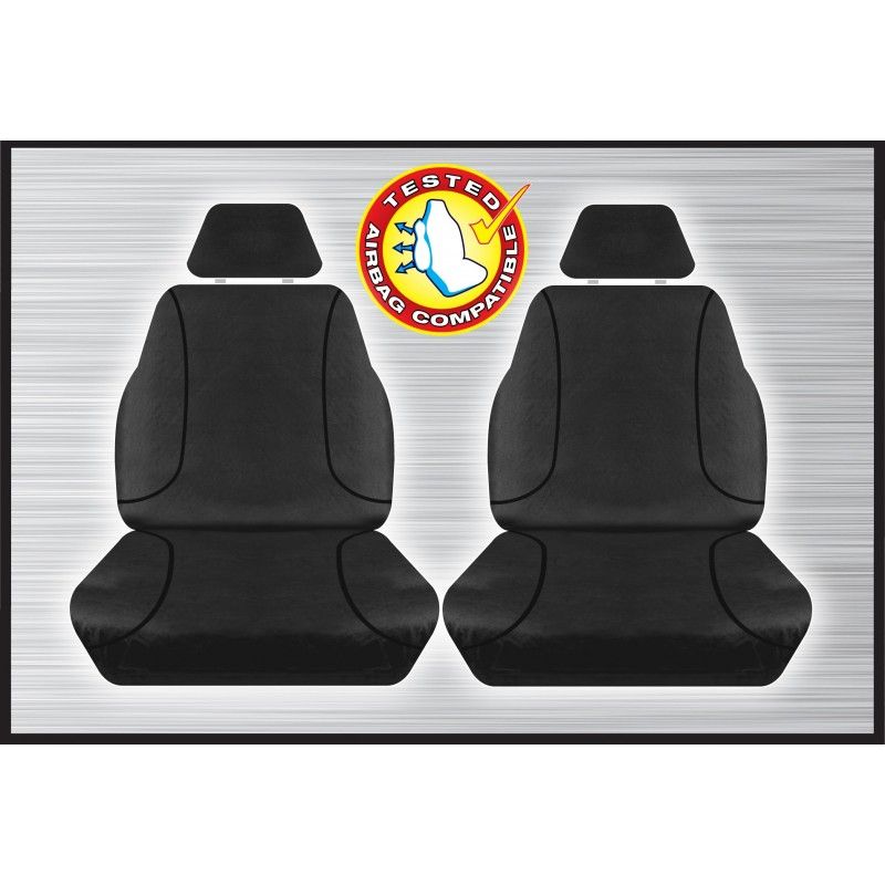 BLACK CANVAS FRONT SEAT COVER - MITSUBISHI TRITON 05/2015 ONWARD