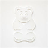 White satin acrylic gummy bear art piece, 88mm x 139mm, adds playful charm to any decor, perfect for kitchens and bathrooms.