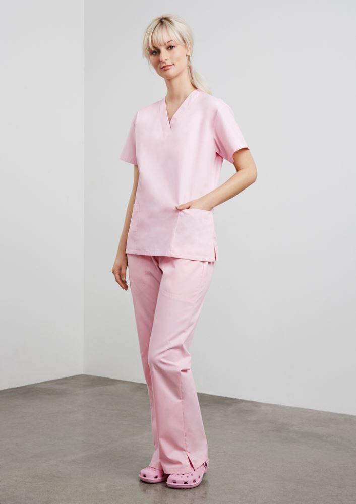 Ladies Classic Scrubs Bootleg Pant - Baby Pink - Size XS - Biz Collection