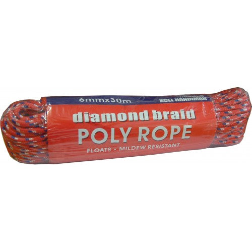 Rope Diamond Braid Polypropylene   6mm X 30m