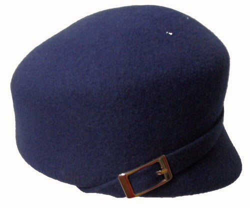 Felt Hood Buckle Cap - Navy