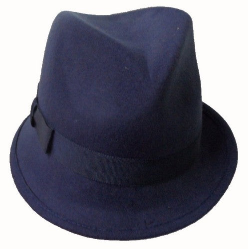 Felt Trilby With Petersham Rib - Navy