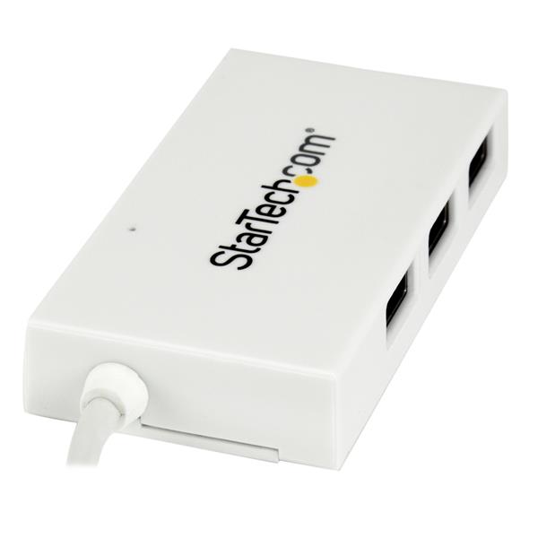 4-Port USB-C Hub - USB-C to USB-A Adapter - Expand Connectivity with USB 3.0 Ports - White