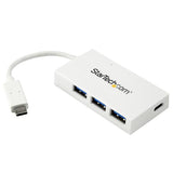 4-Port USB-C Hub - USB-C to USB-A Adapter - Expand Connectivity with USB 3.0 Ports - White