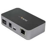 3-Port USB-C Hub with Gigabit Ethernet LAN - 10Gbps Data Transfer - Fast Charge & Power Adapter