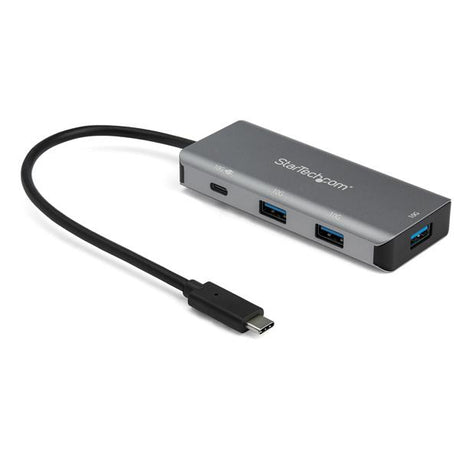 4-Port USB-C Hub with PD 3.0 offering 10Gbps data transfer, 3 USB-A and 1 USB-C ports for versatile connectivity.