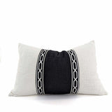 CUSHION COVER - YACHT - BLACK / WHITE -  400x600