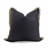 CUSHION COVER - JUTE FLANGE - BLACK / NATURAL -  550x550