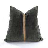 CUSHION COVER - BRAID - GREEN / GOLD -  550x550