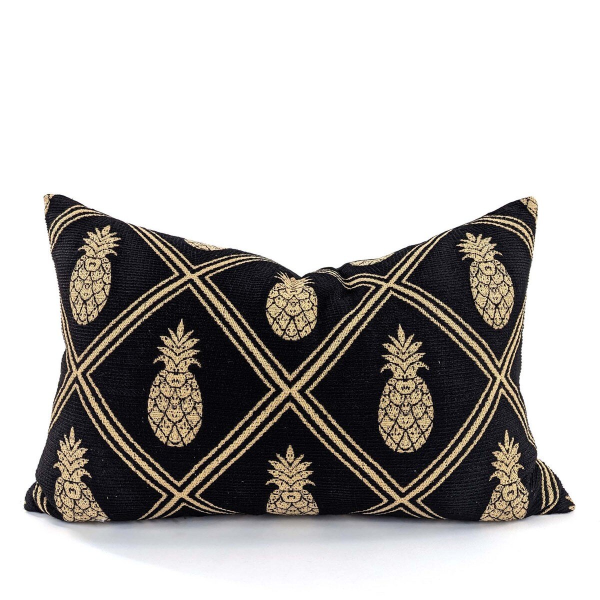 CUSHION COVER - PINEAPPLE - BLACK / GOLD -  400x600
