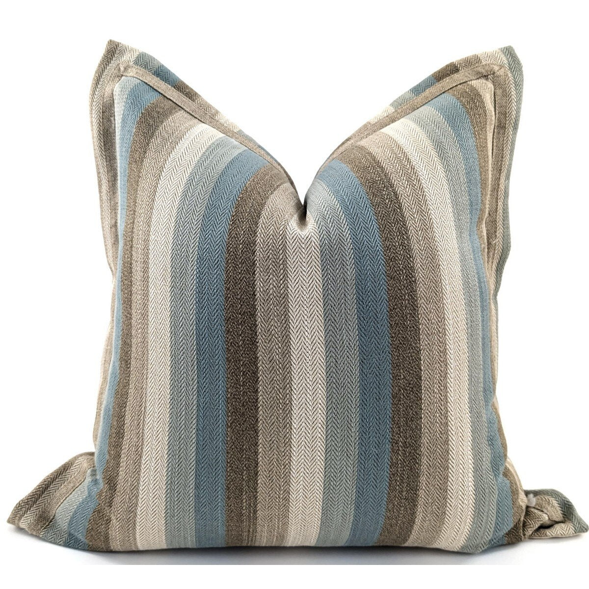 SNUGG & CO CUSHION COVER - RALPH STRIPE MASSIMOSTRIPE TEAL/NATURAL