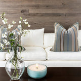 SNUGG & CO CUSHION COVER - RALPH STRIPE MASSIMOSTRIPE TEAL/NATURAL