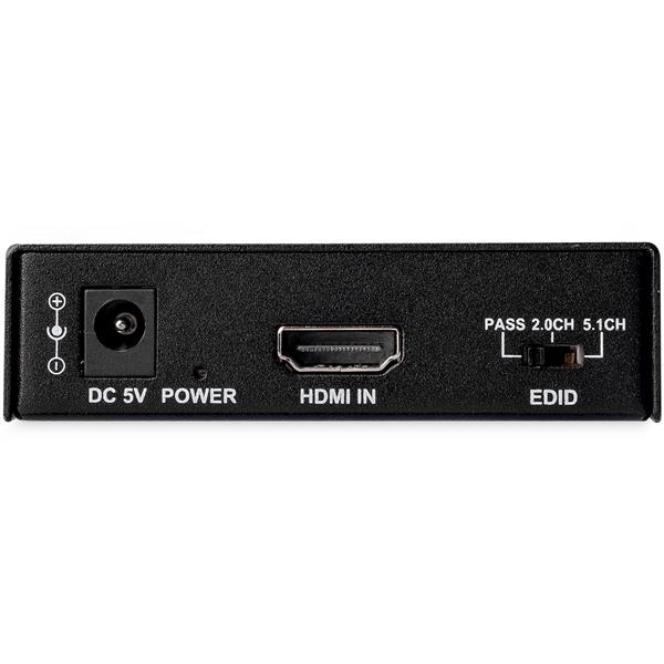 4K HDMI Audio Extractor 60Hz with HDR - Toslink Optical & RCA Outputs - HDCP Compliant