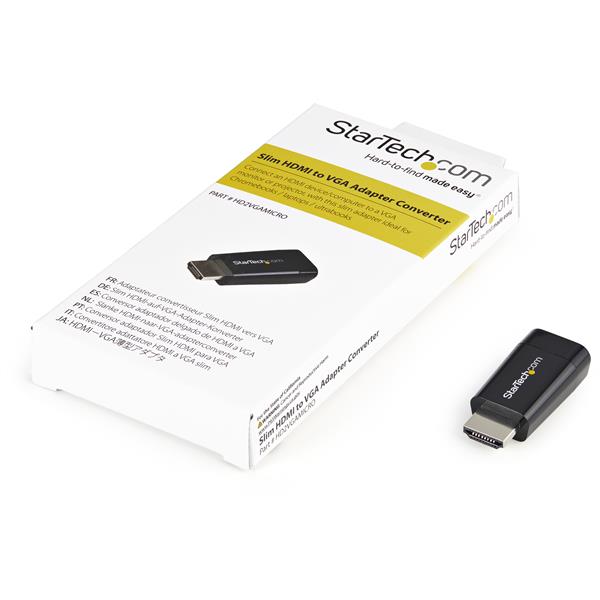 HDMI to VGA adapter for seamless laptop connectivity to VGA monitors; supports 1080p resolution, plug-and-play design.