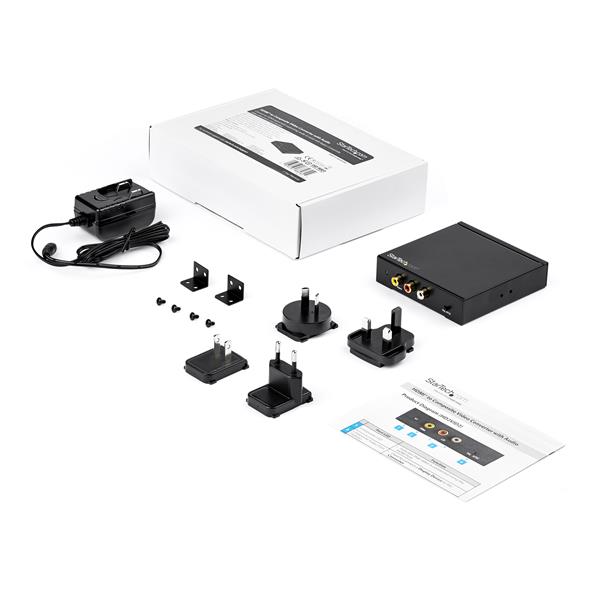 HDMI to RCA Converter Box with Audio - 1080p Composite Video Adapter for TVs & Projectors