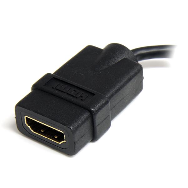 High Speed 18 cm HDMI Adapter Cable – Standard HDMI Female to Micro HDMI Male – 5 in.