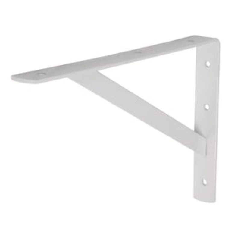 Shelf Bracket Heavy Duty Braced - White 200x300mm Truper