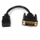 High Quality 20cm HDMI to DVI-D Cable Adapter - HDMI Female to DVI Male, 8in Length