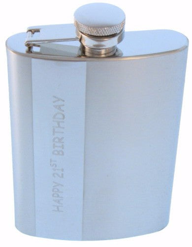 Silver 21st Hipflask