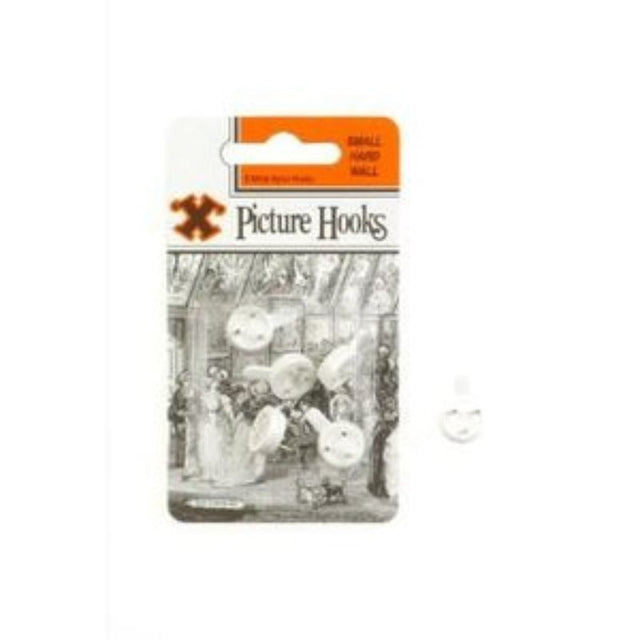 Durable hardwall picture hooks in a 5-piece pack, ideal for hanging art on plaster, brick, and masonry without damage.