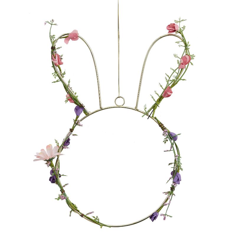 Wreath with Foliage - Contemporary Easter Bunny (32cm)