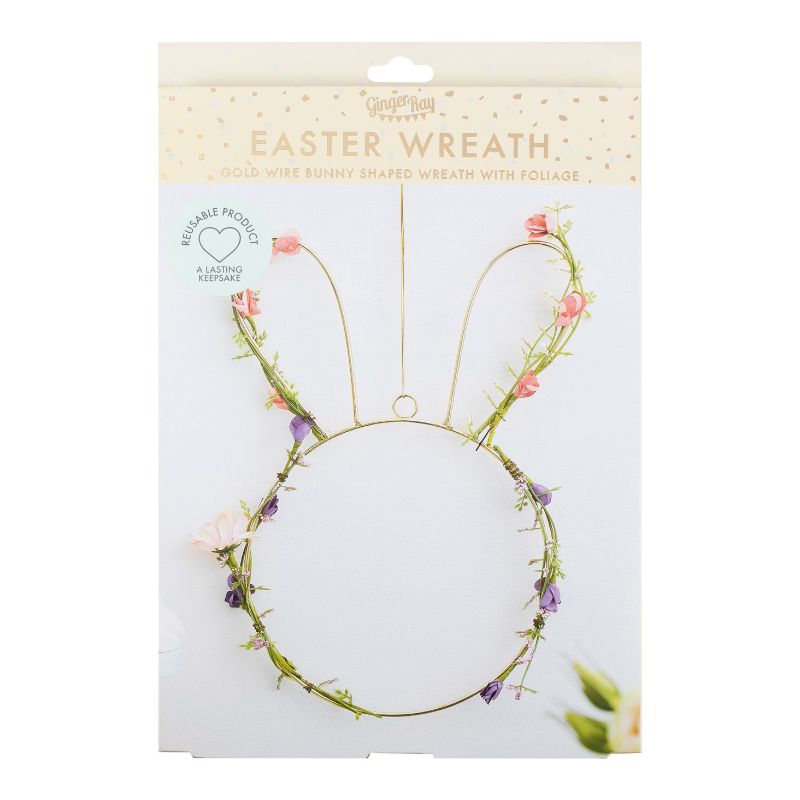 Wreath with Foliage - Contemporary Easter Bunny (32cm)