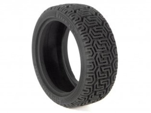 Pirelli Rally S Comp tires for 1/10 RC cars, featuring 26mm width, multi-directional tread, and enhanced traction for all terrains.